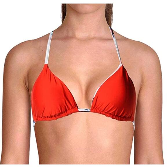 Splendid by Gray Malin Red Umbrella Reversible Swim Bikini Top Swim XS NWT - Picture 5 of 6